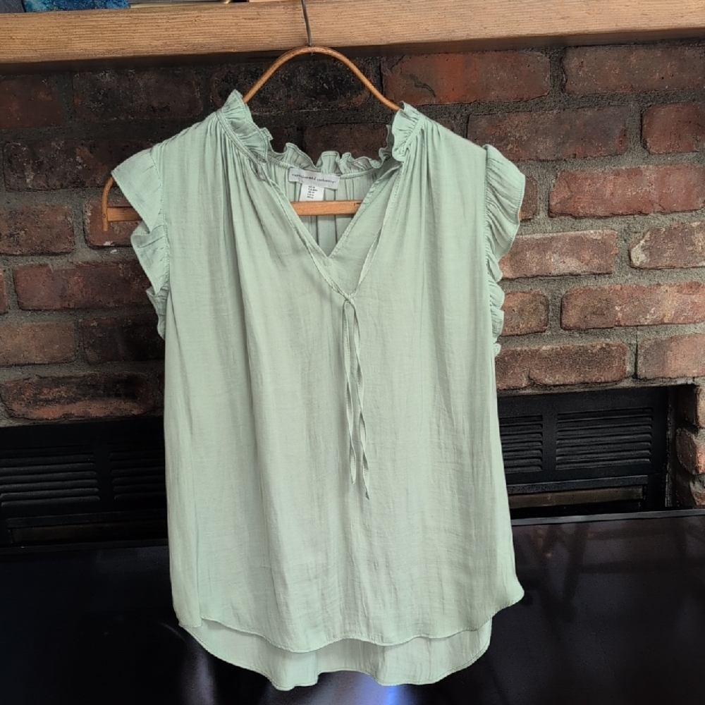 Cupcakes and Cashmere Mint Green Ruffled Women's Blouse